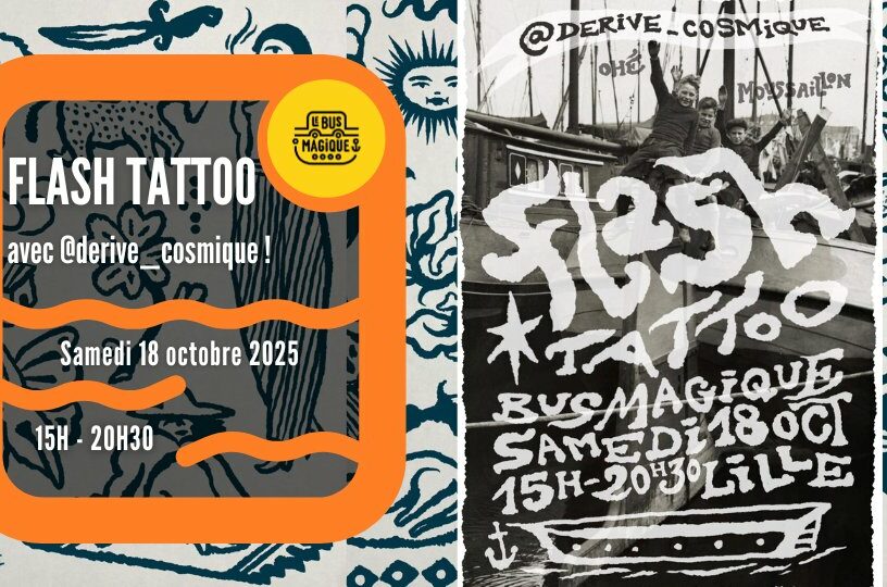 FLASH TATTOO à bâbord by @derive_cosmique⎟ Péniche le Bus magique