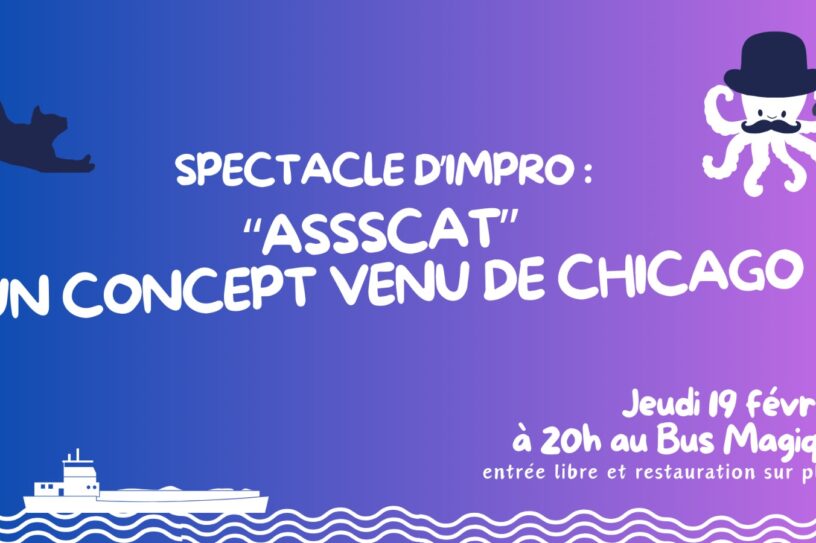 ASSSSCAT ! – Cabaret d&rsquo;Impro | Péniche le Bus Magique
