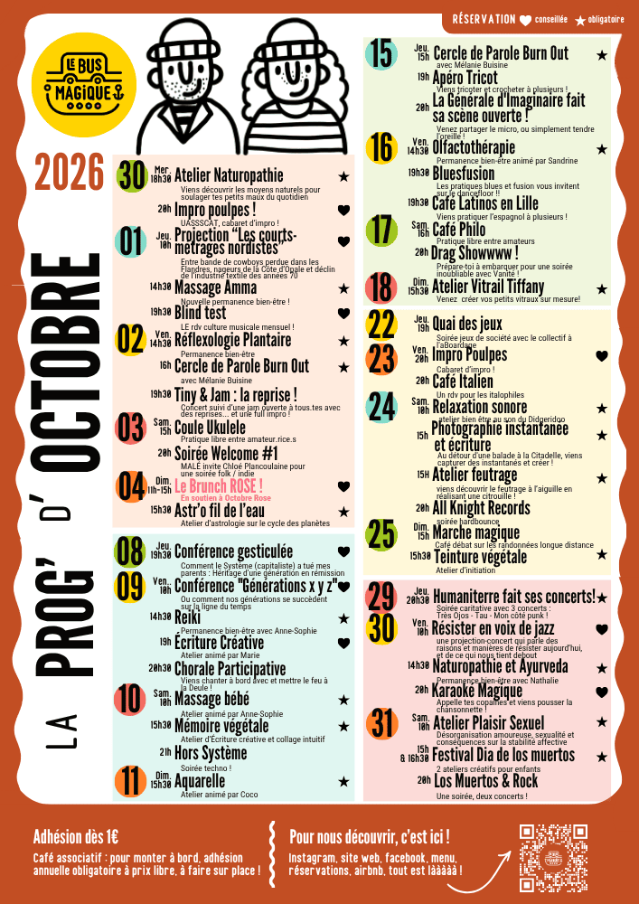 Programmation du mois du Bus Magique