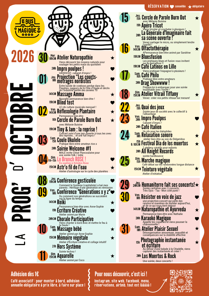 Programmation du mois du Bus Magique